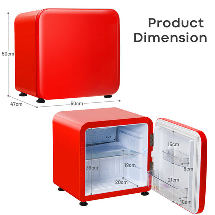 Compact Freestanding Refrigerator Table Top Mini Fridge & Cooler W/Glass Shelves