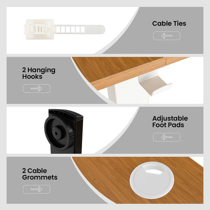 140 X 60 CM Height Adjustable Standing Desk with 3 Memory Heights