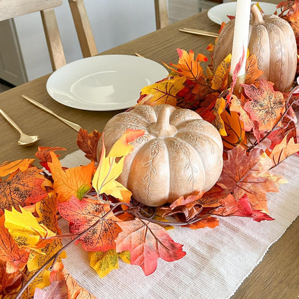 CQURE 4 Pack Artificial Autumn Fall Maple Leaf Garland, 5.9Ft/Piece Hanging Vine