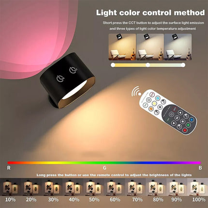 2X Wall Light Rechargeable LED Wall Sconce Light Magnetic Wall Lamp Rechargeable