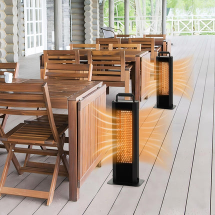 1200W Patio Heater Portable Electric Heater W/ Double-Sided Heating Waterproof