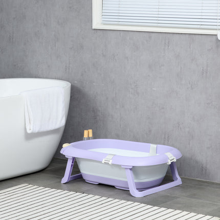 Foldable Baby Bathtub W/ Non-Slip Support Legs, Cushion, Shower Holder