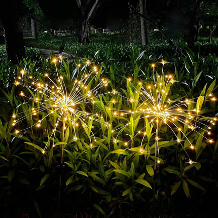2/4PCS Solar Lights Outdoor Garden LED Solar Powered Firework Light Lamp DIY
