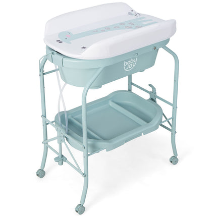 2-In-1 Baby Change Table with Bathtub and Folding Changing Station