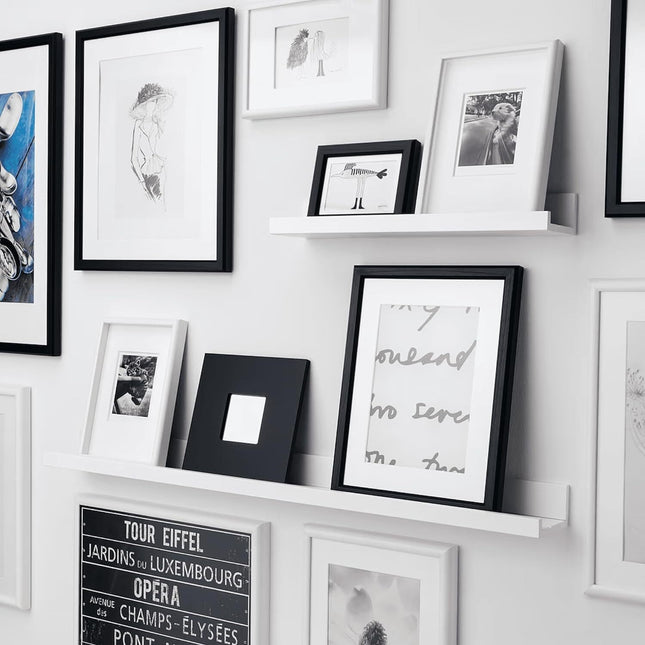 4X IKEA MOSSLANDA Picture Photo Ledge Rail Shelf White 55Cm