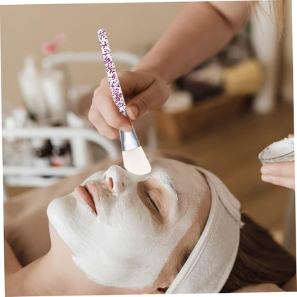 4Pcs Silicone Mud Mask Brush and Eye Mask Applicator Set Purple-White Facial Skincare Tools for Precise Face and Eye Application