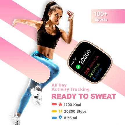 TOOBUR Smart Watch with Alexa, Heart Rate Monitor, Sleep Tracker IP68 Waterproof