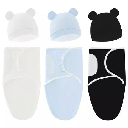 3Xpack 100% Cotton Baby Swaddle Wraps 0-3 Months Swaddle Wrap for New Born HAT