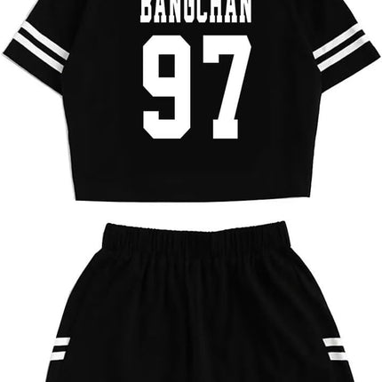 Kpop Stray Kids Shirt + Shorts Set Merch Hyunjin Felix Leeknow Bangchan Changbin Seungmin Shorts T-Shirt Tee