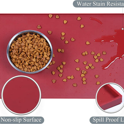 Large Pet Puppy Silicone Waterproof Feeding Food Mat Dog Non Slip Bowl Placemat