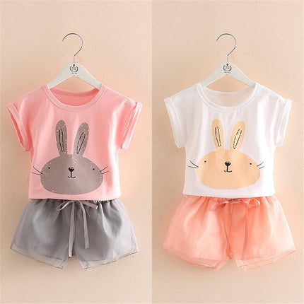 Little Girls Outfits Bunny Cute Tops and Shorts Summer