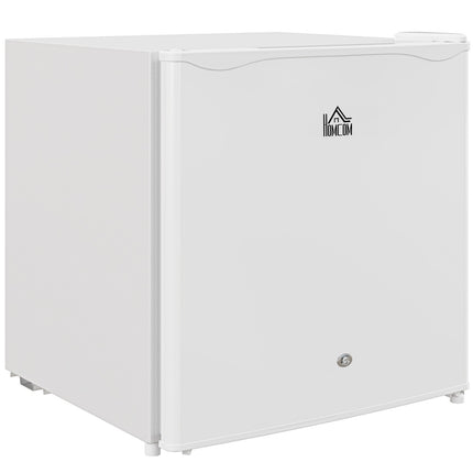 HOMCOM 46L Counter Top Fridge Mini Fridge with Lock Chiller Box Cream White