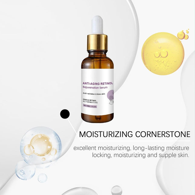 Bakuchiol Retinol Rejuvenation Serum, Bakuchiol Retinol Serum, Care Moisturizing Navel Smearing Essence, Retinol Rejuvenation Serum for Fade Wrinkles, Hydrate & Moisturize All Skin Types