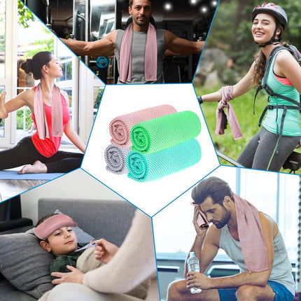 Sukeen Cooling Towel Ice Towel 4Pack (100 X 30Cm), Cooling Towel Quick Dry Fitne