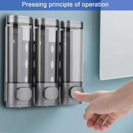 3-In-1 Shampoo and Conditioner Dispenser Wall-Mount Shower Soap Dispenser Shampoo Shower Gel Separator for Bathroom Liquid Soap