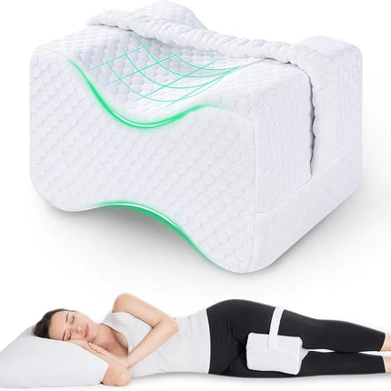 Knee Pillow for Side Sleepers with Straps, Soft Memory Foam Leg & Knee Pillow, Memory Foam Leg Pillow for Side Sleepers