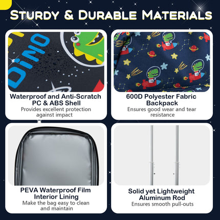 5 Piece Kids Luggage Set Carry-On Children Rolling Suitcase Set with Backpack