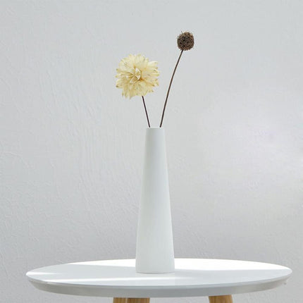 Tall White Ceramic Bud Vase Single Flower Small Bud Decorative Floral Vase Home