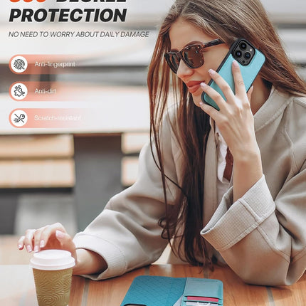 OCASE for Iphone 15 Pro Detachable Case, Magnetic Removable 2 in 1 Flip PU Leath