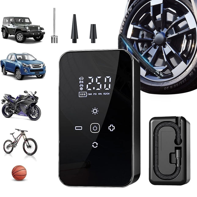 Cordless Digital Rechargeable Car Tyre Inflator USB Tire Air Compressor Pump Kit