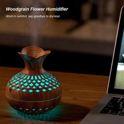 7 Color Light LED for ESSENTIAL Oil Diffuserdesk Colorful Hollow Aromatherapy Machine Oil Diffuser Oil Diffuser Aromatherapy Humidifier Changing Oil Diffusers for Home(Dark)