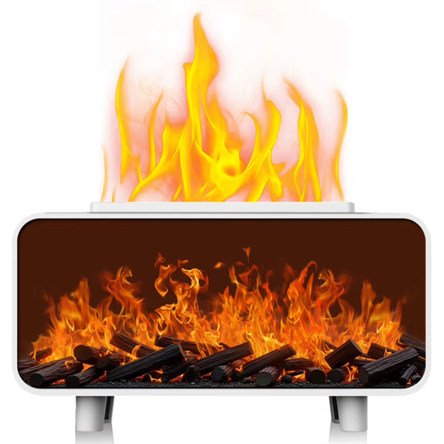 7 Colors Fire Aroma Diffuser Humidifier Mute Work for Home Office Yoga (White)