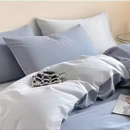 Casual-Blue Moonlight | Washed Cotton Skin-Friendly Duvet Cover Set (Duvet Cover + Pillowcase)
