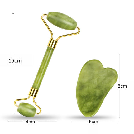 Gua Sha and Face Roller Set Jade Facial Beauty Body Eye Neck anti Ageing Tools