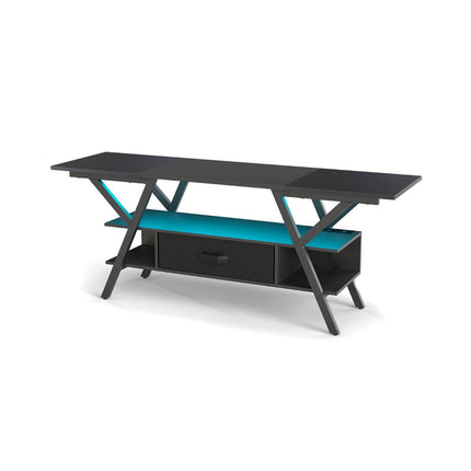 3-Tier Entertainment Center with LED Lights and Power Outlets