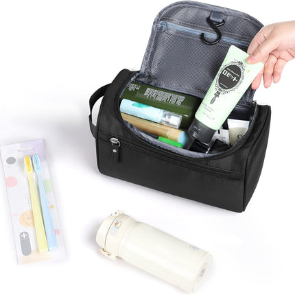 Toiletry Bag,  Hanging Wash Bag Travel Toiletry Bag Waterproof Bathroom Bag for Men and Women Travel Toiletry Makeup Organizer (Black)