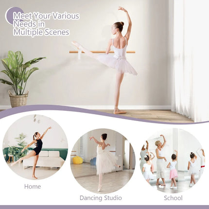 120CM Wall-Mounted Beech Wood Ballet Barre