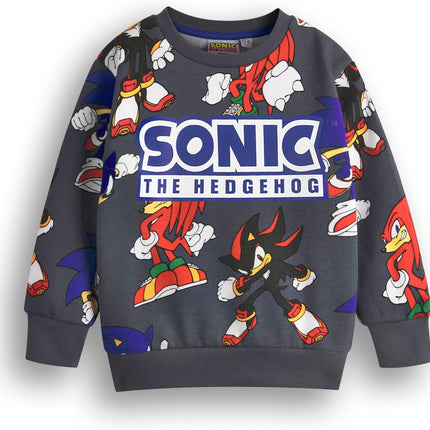Boys Sweatshirt & Shorts Set | Kids All over Print Graphic Sweater with Matching Bottoms | Shadow Knuckles Apparel Outfit for Gamers | Daywear Gaming Character Merchandise Gift