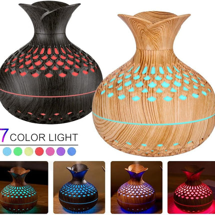 7 Color Light LED for ESSENTIAL Oil Diffuserdesk Colorful Hollow Aromatherapy Machine Oil Diffuser Oil Diffuser Aromatherapy Humidifier Changing Oil Diffusers for Home(Dark)