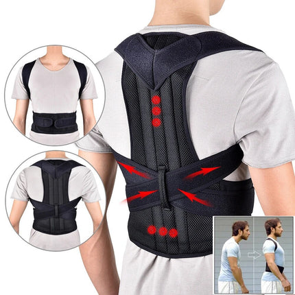 Adjustable Posture Corrector Back Brace Men Women Lumbar Shoulder Support Belt