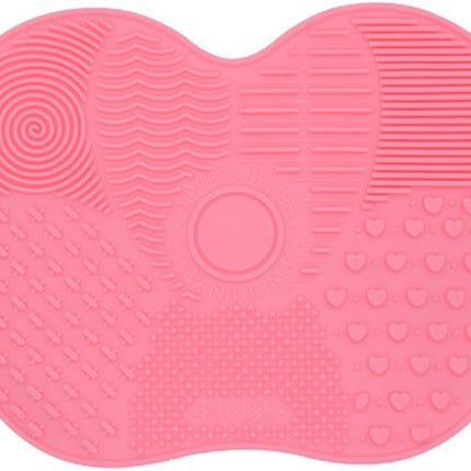 Silicone Makeup Brush Swab, Pink Cosmetic Brushes Cleaning Mat, Makeup Brush Cleaning Tool, Silicone Brush Cleaner with Suction Cup