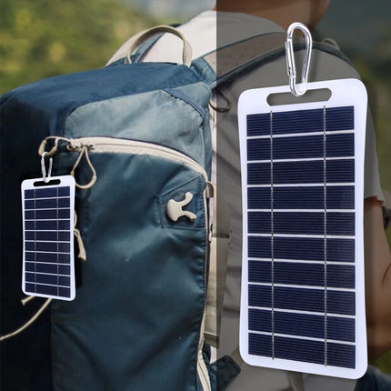 2W 5V Portable Solar Panel USB Battery Charger Small Power Station Waterproof Phone Power Bank for Camping Backpacking Hiking