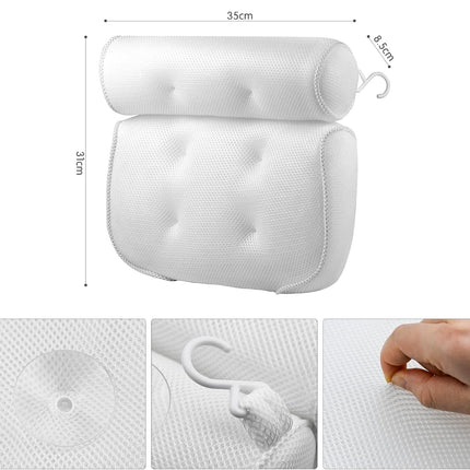 Bathroom Spa Luxury Bath Pillow Non-Slip Comfortable Headrest Cushion Bathtub