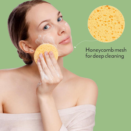 Reusable Makeup Remover Pads,  20Pcs Reusable Cotton Pads with 10 Facial Sponges Cleansing, Natural Bamboo Cotton Rounds 2-Layers Washable Face Cotton Pads with Laundry Bag