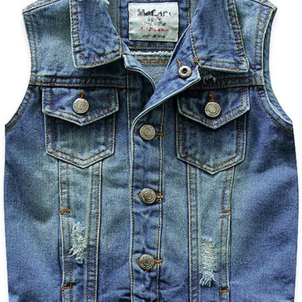 Little Boys Spring Autumn Denim Vest Jacket Waistcoat Top