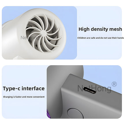 Mini Handheld Turbo Fan USB Rechargeable High Wind Speed Fan with LED Display