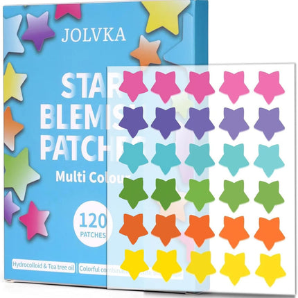 Star Pimple Patches,Hydrocolloid Patches (120 Patches),Cute Pimple Patches in 6 Colors for Face,Cute Face Stickers