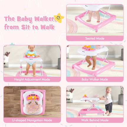 Toddler Activity Center Push Walker with 3 Adjustable Heights