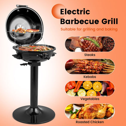 Electric BBQ Grill with Removable Non-Stick Grilling Rack