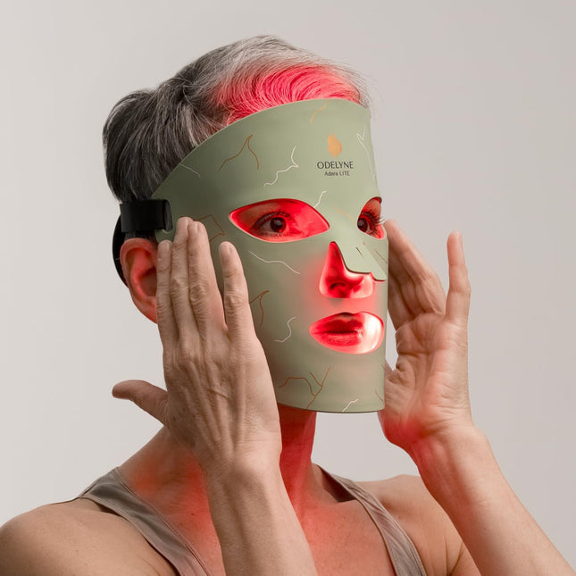 Adara Skin Lite –FDA LED Face Mask with Red Light Therapy, 1072Nm Deep Near-Infrared, Anti-Aging & Firming, Reduces Fine Lines, Wrinkles & Redness. Portable & Rechargeable. Opal Green