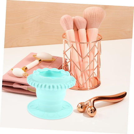 Space-Saving Makeup Brush Cleaner Box Silicone Makeup Sponge Cleaner Multipurpose Beauty Tool Cleaning Box