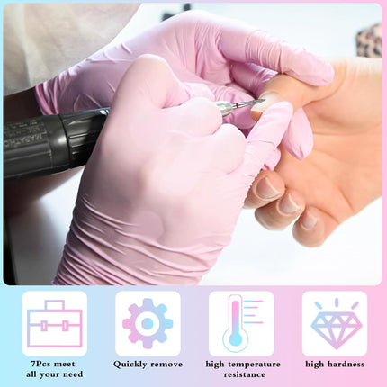 7 Pcs Nail Drill Bits Set, Tungsten 3/32 Inch Carbide Diamond Nail Drill Bits for Acrylic Nails, Curticle Bit for Nail Drill, Professional Cuticle Removal Nail Tools for Manicure Pedicure