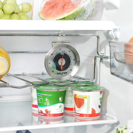 Salter Fridge/Freezer Thermometer Analogue Stainless Steel Food Safety -30–30°C