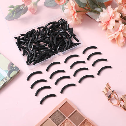 Eyelash Curler Refill Pads Eyelash Tweezers Replacement Pads 80Pcs Silicone Rubber Lash Clip Mats Lash Tweezers Spare Core Eyewinker Pad Refills Silicone Strips for Universal Eyelash Curler