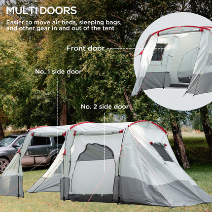 6-8 Person Tunnel Tent, Two-Room Camping Tent with Carry Bag