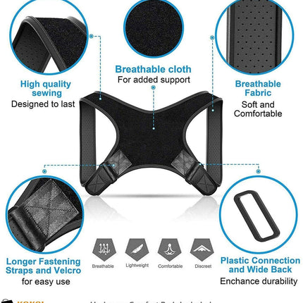 Posture Corrector – Adjustable Back Brace & Neck Straightener for Men & Women
